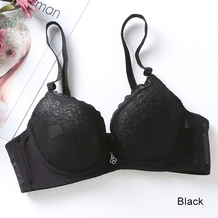 QA-606 LACE PUSH UP BRA BLACK