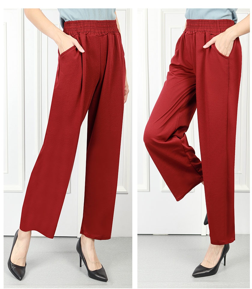 QA-598 STRAIGHT CUT PANTS MAROON