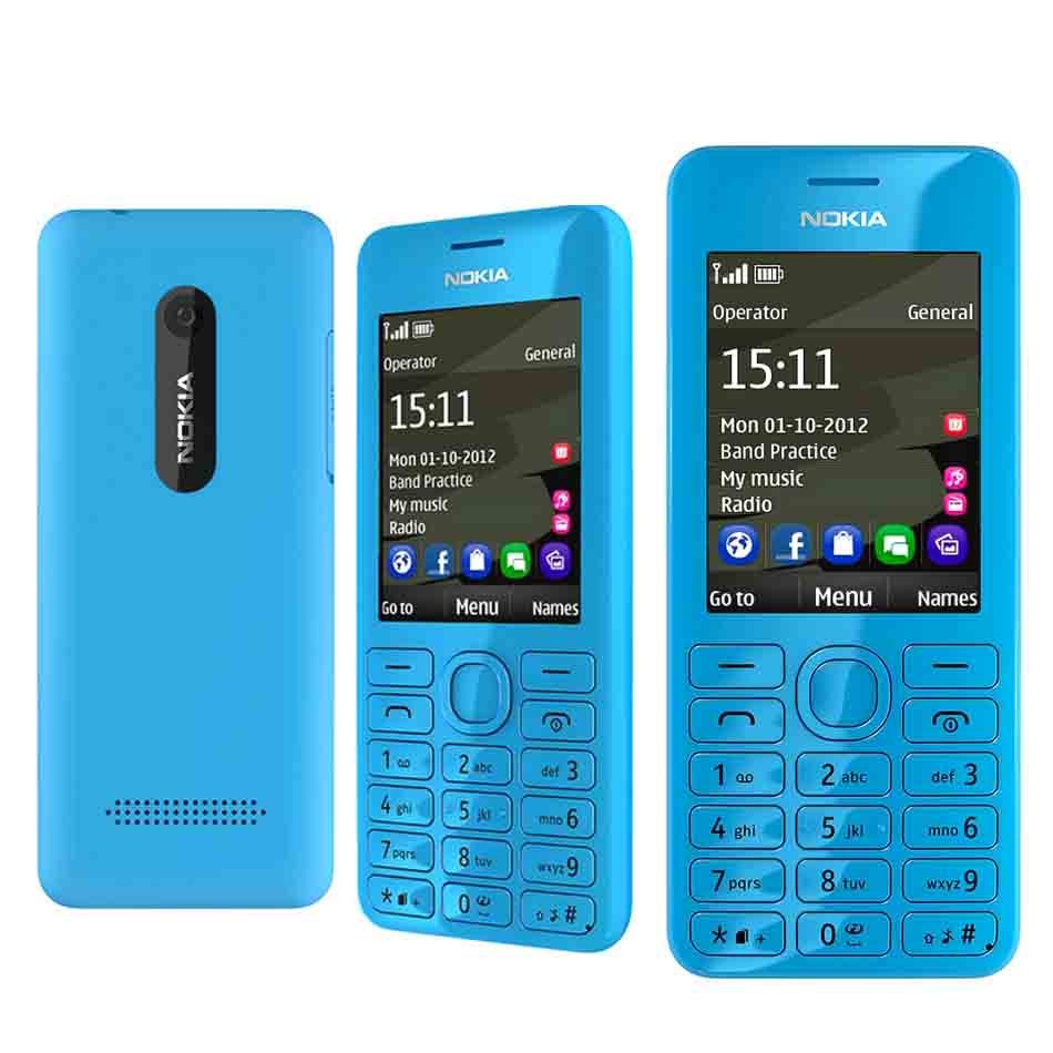 (BLUE)Nokia 206 DUAL SIM IMPORT REFURBISHED(Ready Stock)