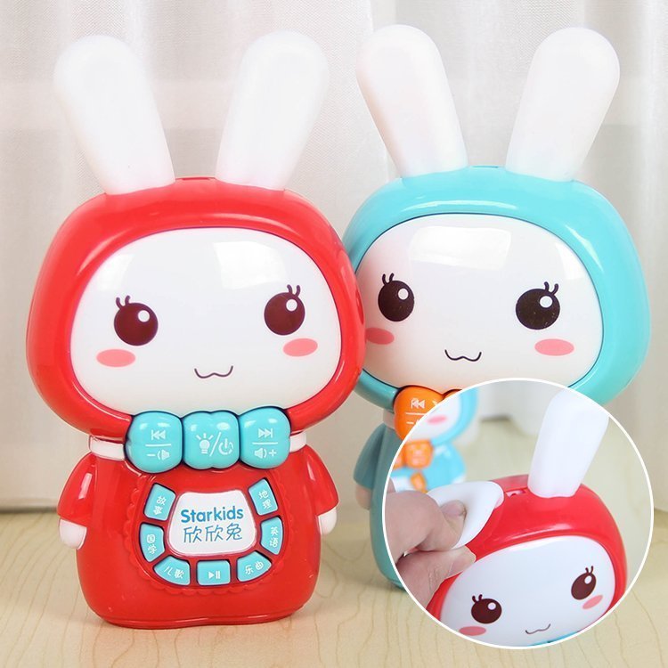 (Red)Rabbit Musical Toy Phone With Music & Light for Kids