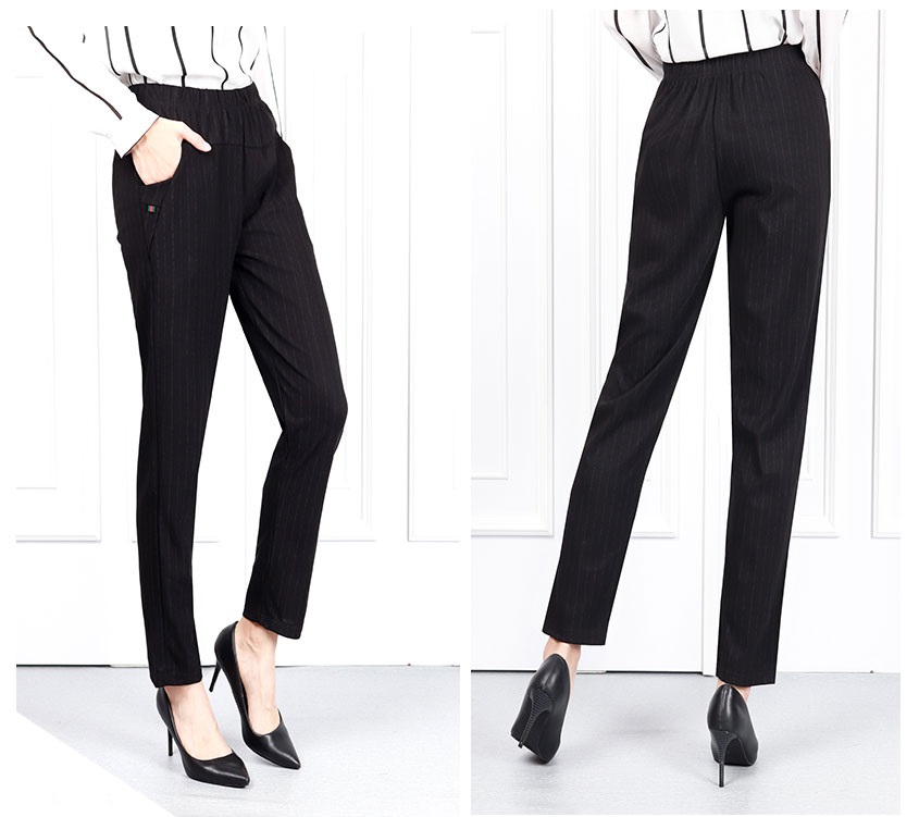 QA-617 STRIPES PRINTED TROUSER BLACK 