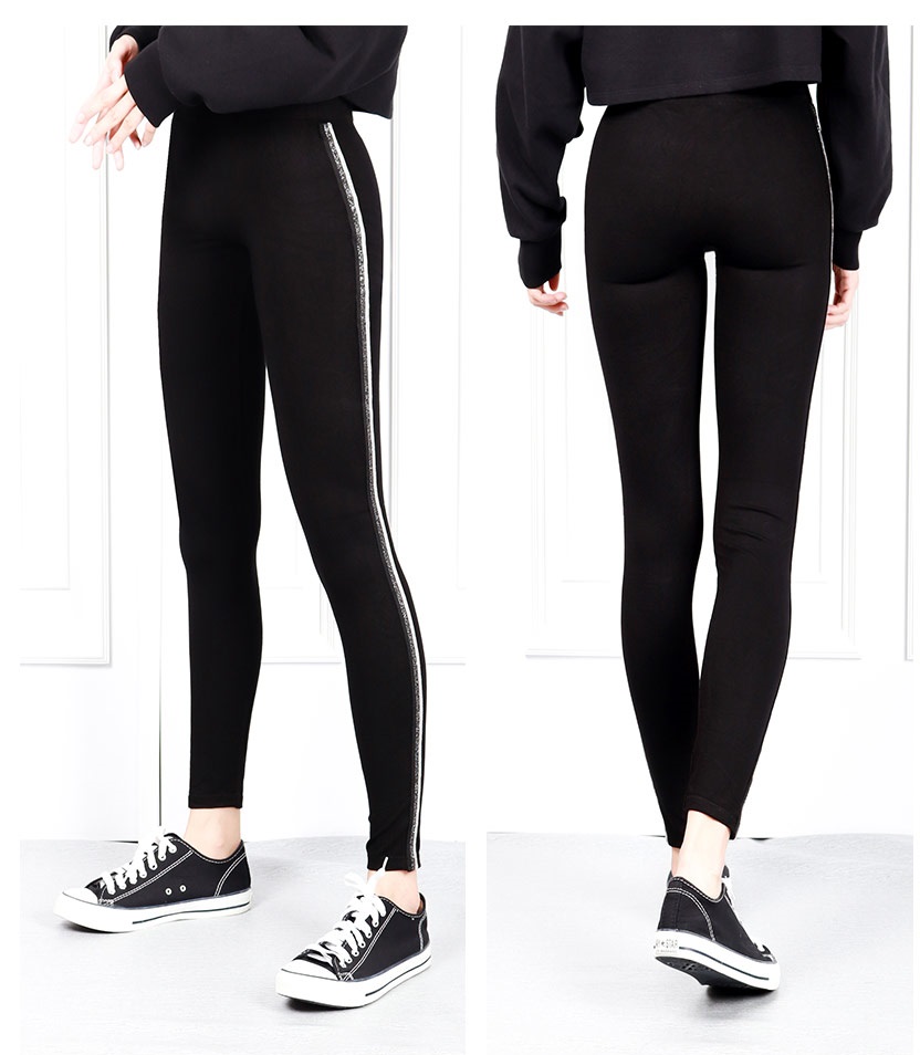 QA-621 SIDE STRIPED LEGGING SILVER