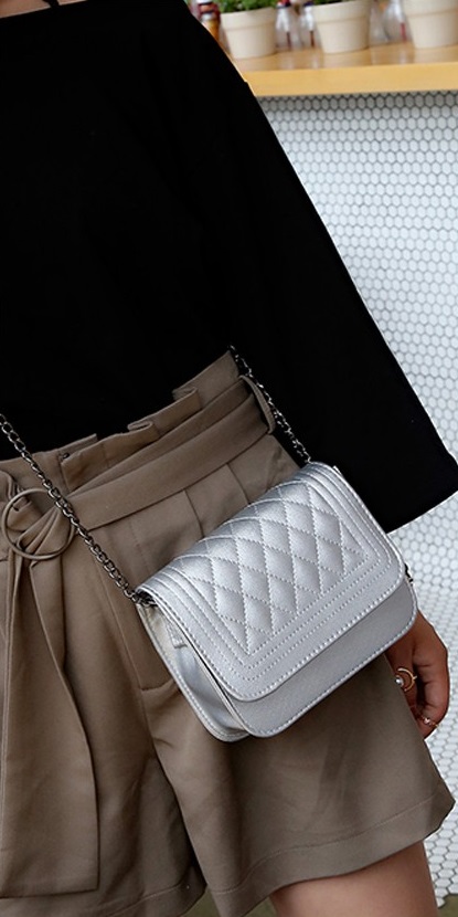 KW80457 WOMEN'S FASHION HANDBAG SILVER