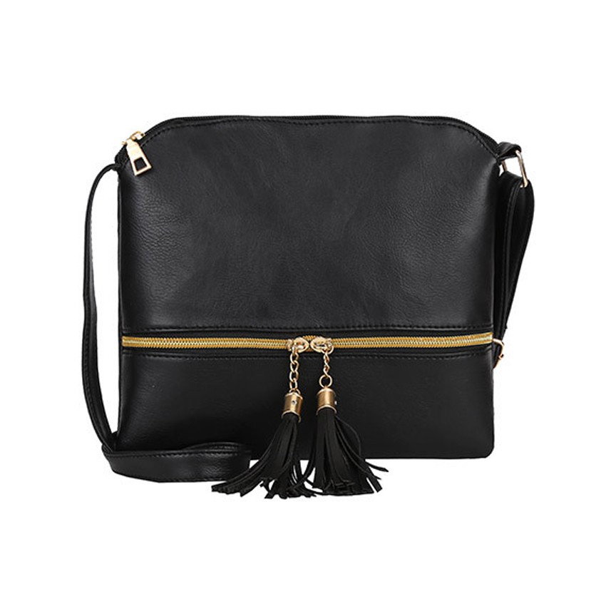 KW80461 CASUAL TASSEL BAG BLACK