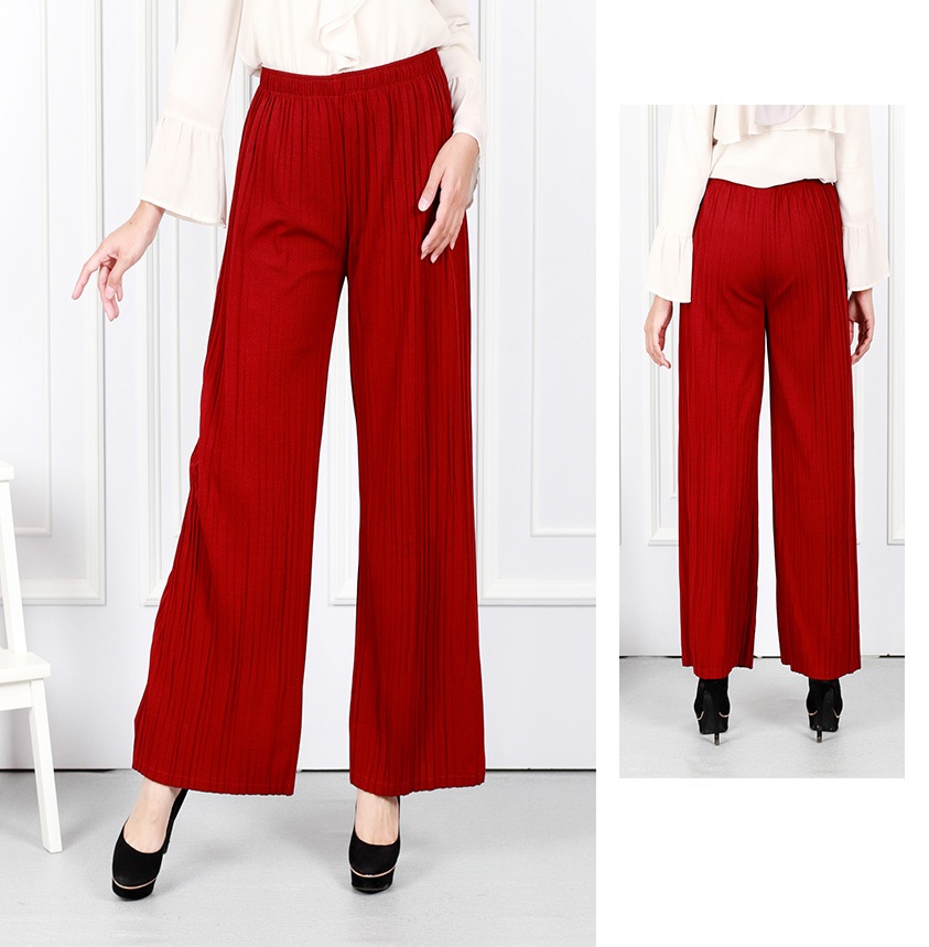 QA-635 ELASTIC CASUAL PANTS MAROON