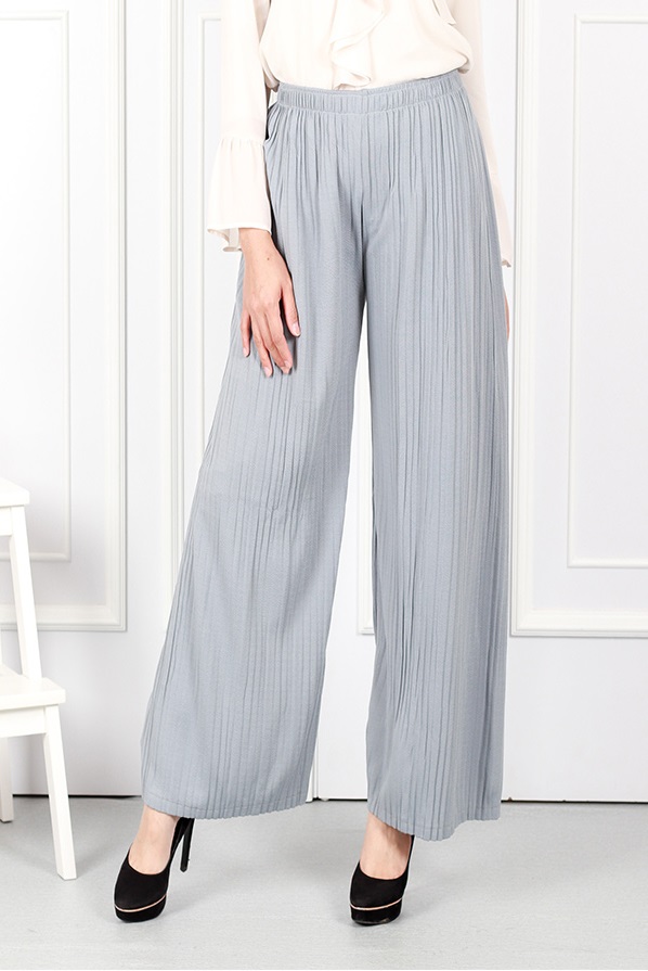 QA-635 ELASTIC CASUAL PANTS LIGHT GREY