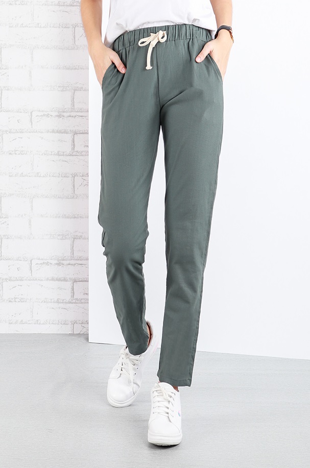 QA-639 CASUAL WOMEN'S TROUSERS GREEN