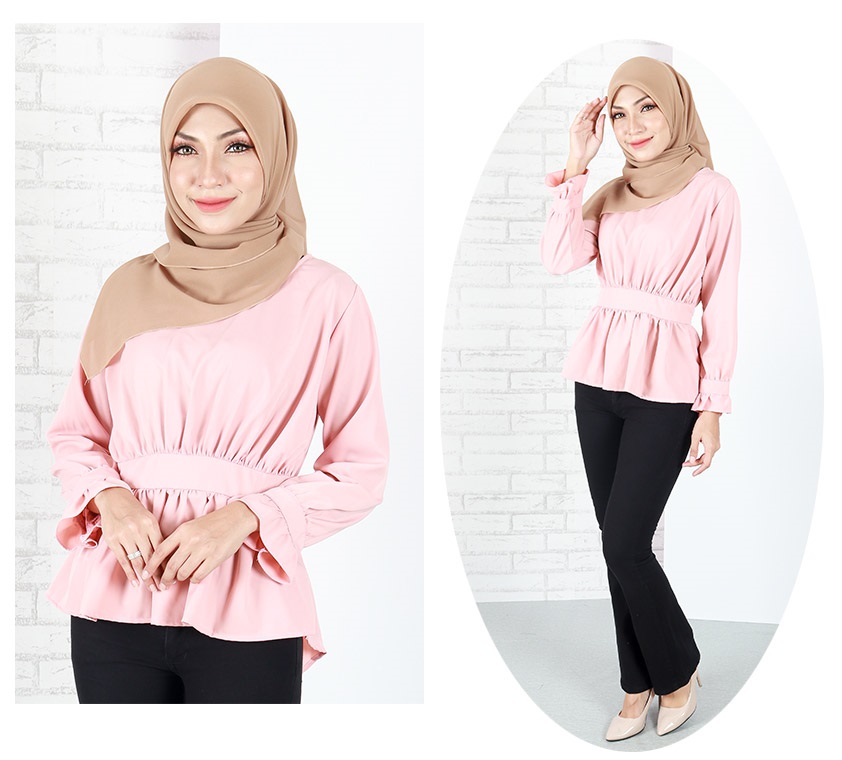 QA-653 BELLA LONG SLEEVES BLOUSE PINK