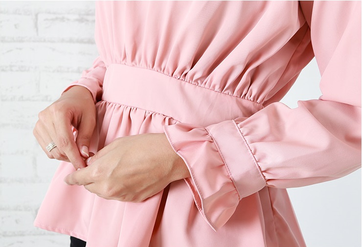QA-653 BELLA LONG SLEEVES BLOUSE PINK