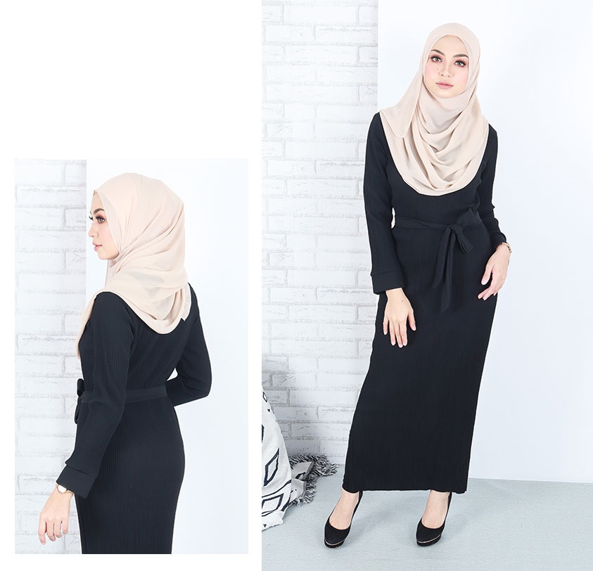QA-661 MODERN SLIM DRESS BLACK