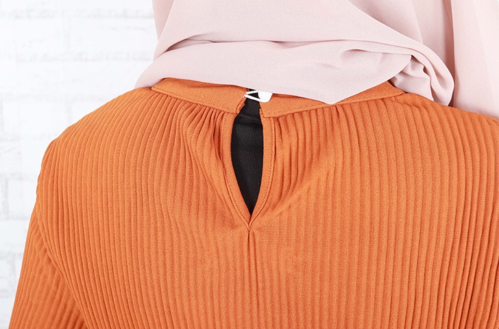 QA-661 MODERN SLIM DRESS ORANGE
