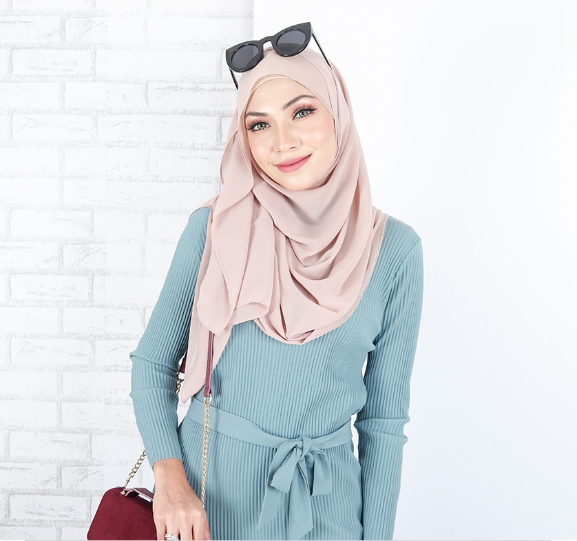 QA-662 WOMEN'S MIDI DRESS DUST BLUE