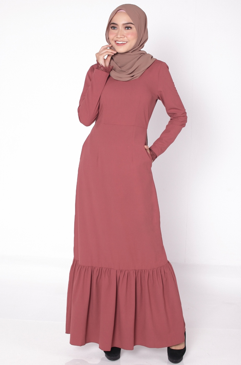 BM71145 LOVELY MUSLIMAH DRESS ROSE