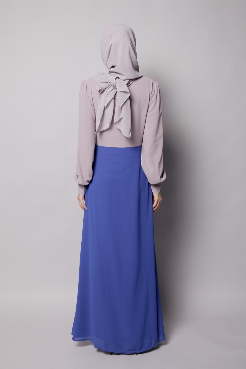 BM71147 TWO TONE JUBAH ROYAL BLUE