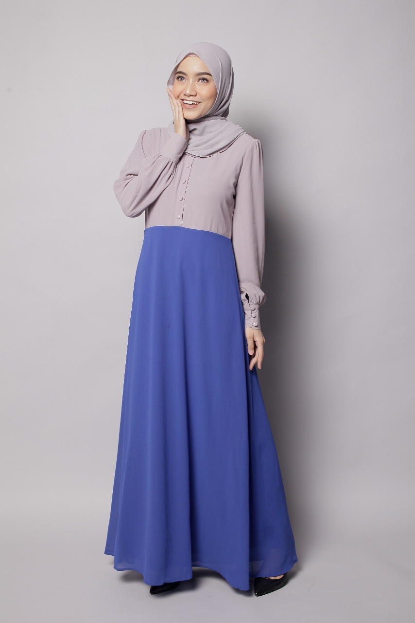 BM71147 TWO TONE JUBAH ROYAL BLUE