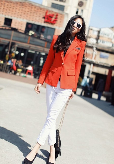 BM71149 Stylish Blazer Orange