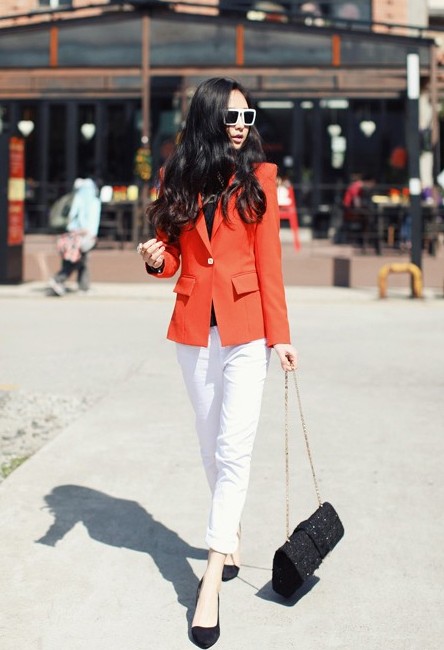 BM71149 Stylish Blazer Orange