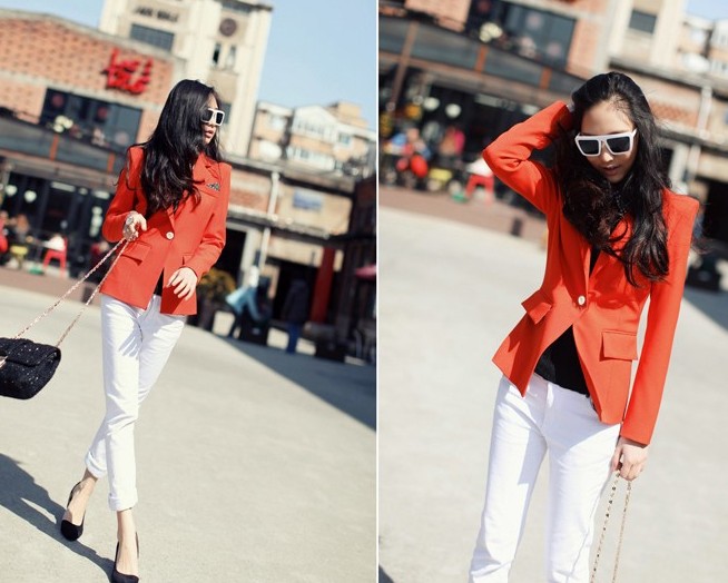 BM71149 Stylish Blazer Orange