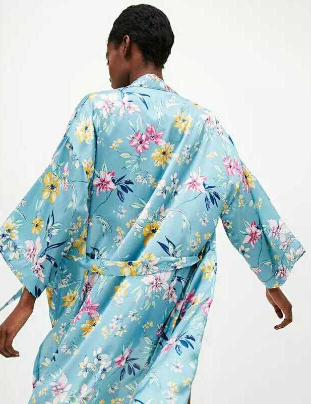 BM71150 Casual Floral Cardigan Blue