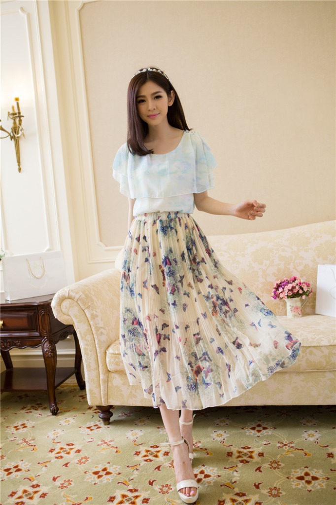 BM71151 BUTTERFLY SKIRT BLUE