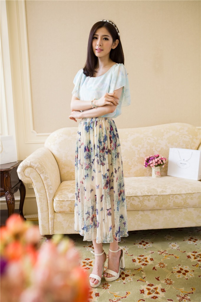 BM71151 BUTTERFLY SKIRT BLUE