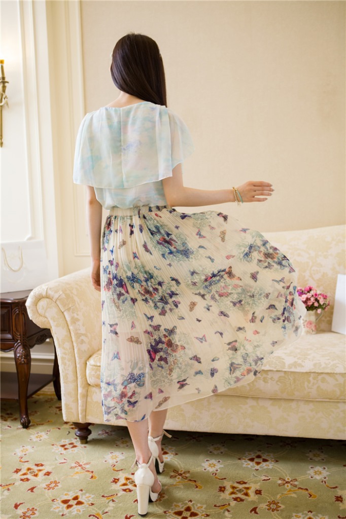 BM71151 BUTTERFLY SKIRT BLUE