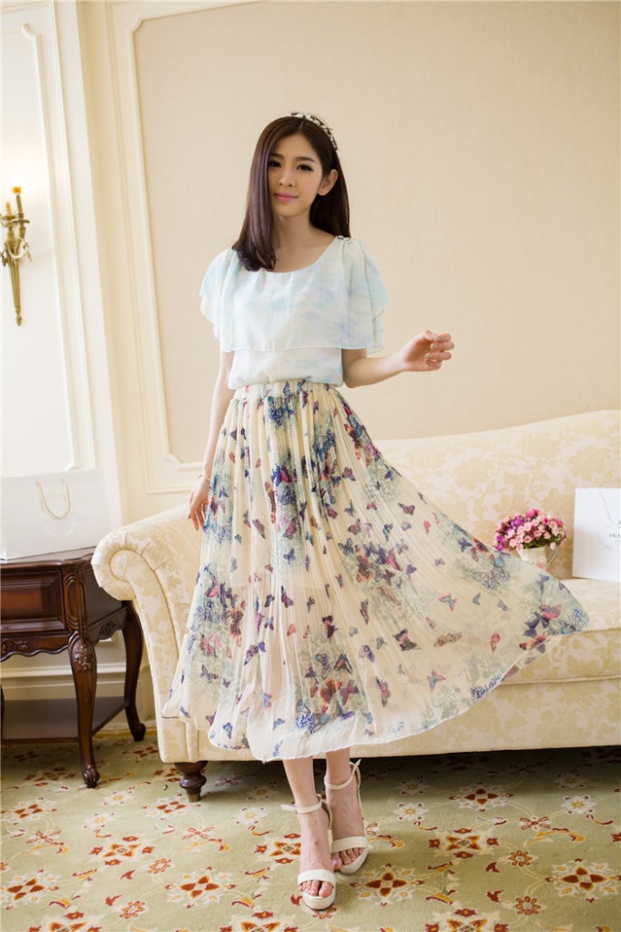 BM71151 BUTTERFLY SKIRT BLUE