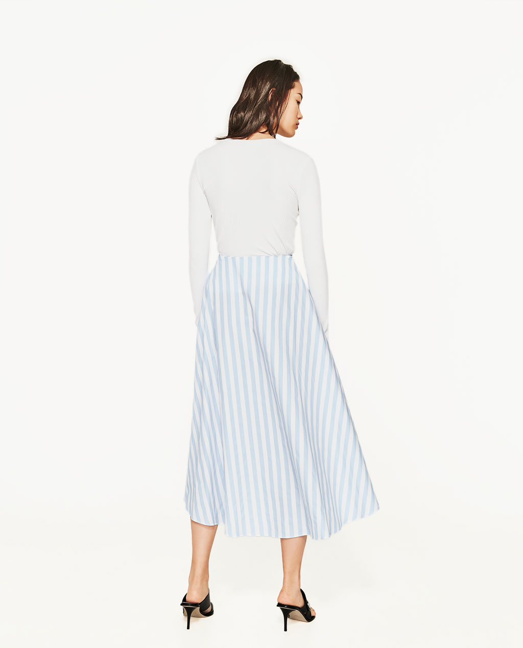 BM71154 STRIPED SKIRT LIGHT BLUE
