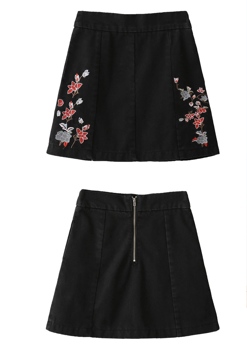 BM71155 EMBROIDERY SKIRT BLACK