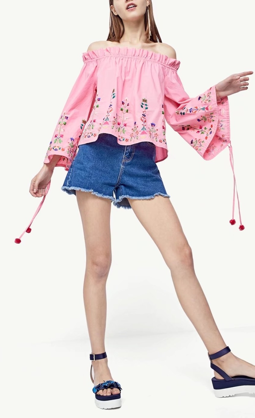 BM71164 OFF SHOULDER TOP PINK