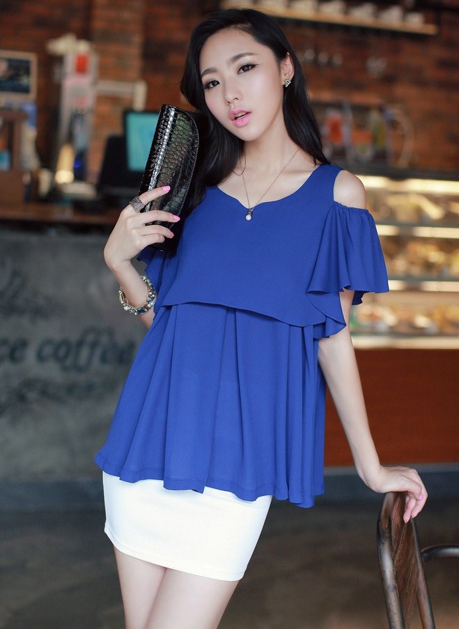 BM71165 KOREAN STYLE TOP BLUE
