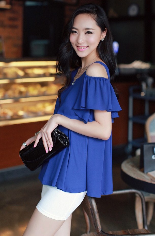 BM71165 KOREAN STYLE TOP BLUE