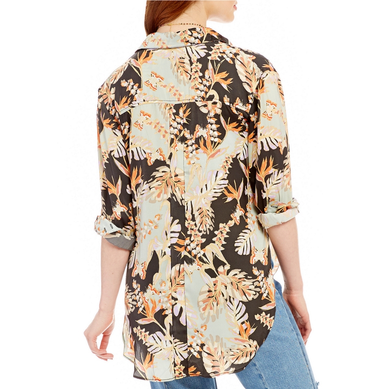 BM71175 PRINTED TOP BLACK