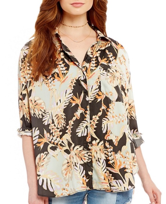 BM71175 PRINTED TOP BLACK