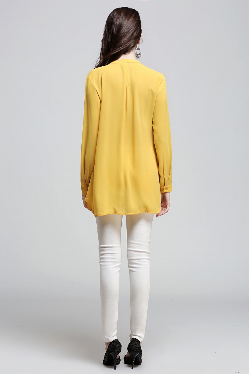 BM71186 WOMEN'S BLOUSE MUSTARD