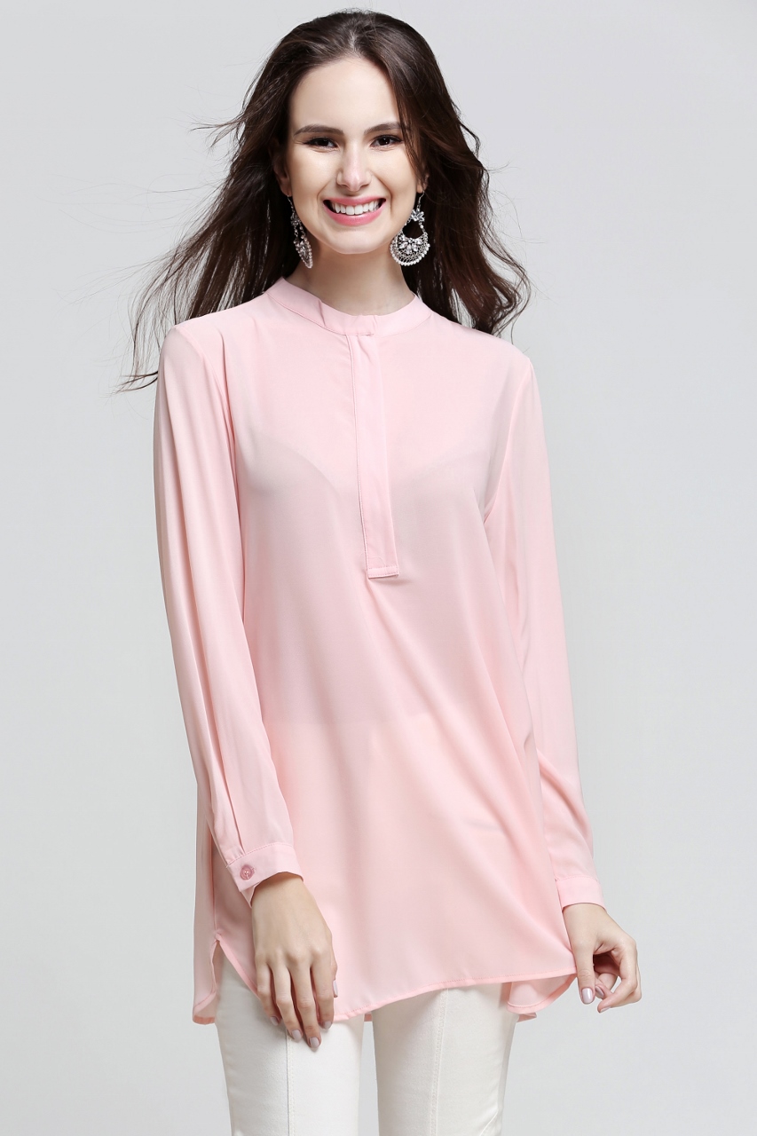 BM71186 WOMEN'S BLOUSE PINK