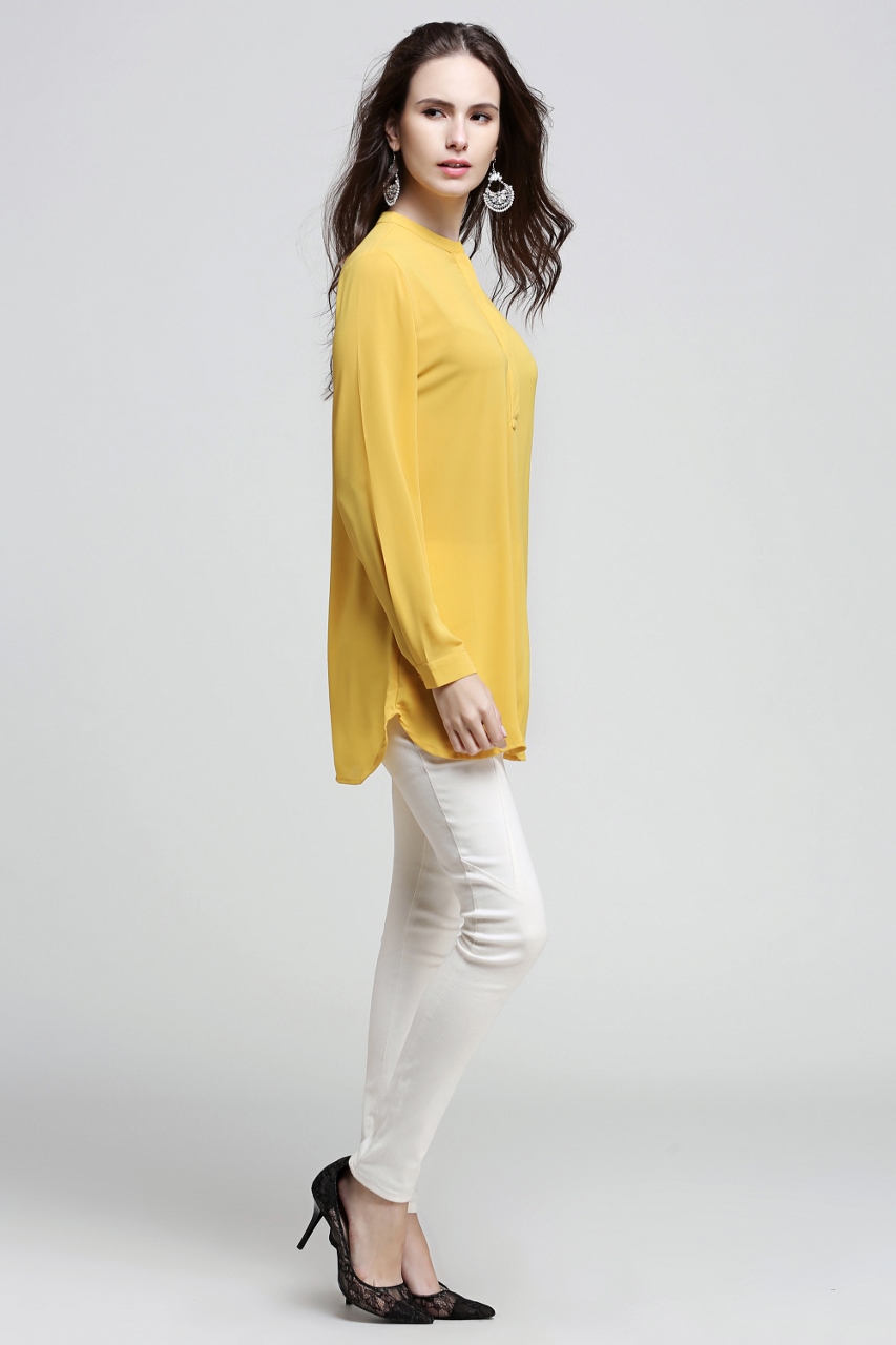 BM71186 WOMEN'S BLOUSE MUSTARD