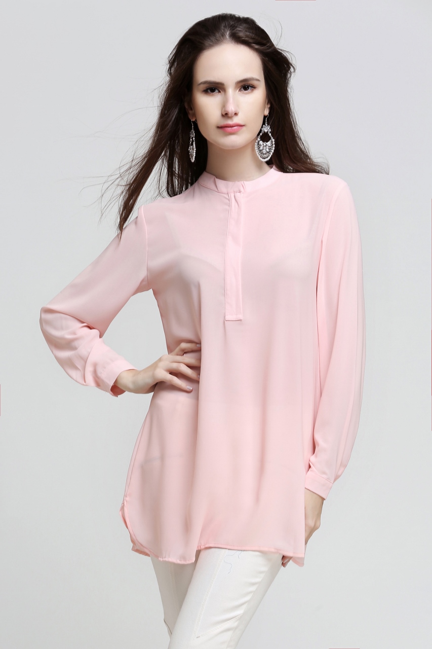 BM71186 WOMEN'S BLOUSE PINK