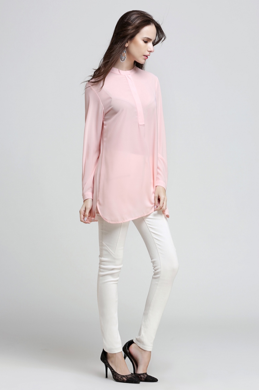 BM71186 WOMEN'S BLOUSE PINK