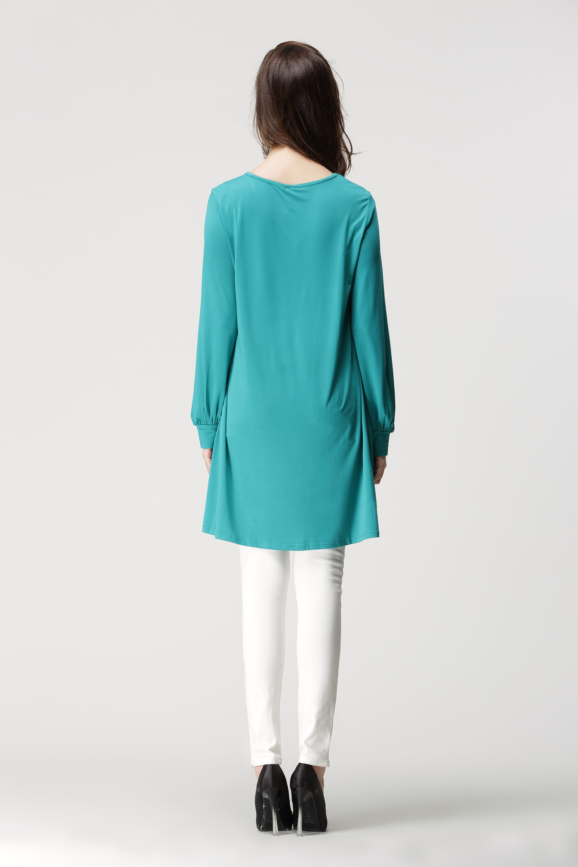 BM71190 PLAIN BLOUSE TURQUOISE