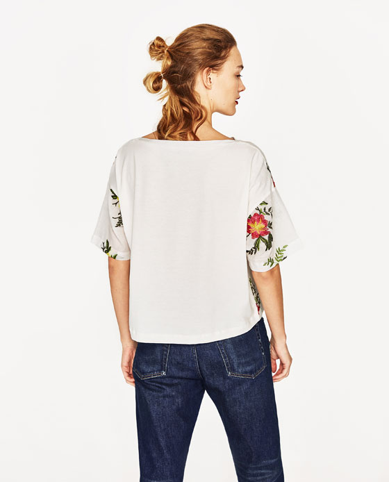 BM71192 FLORAL EMBROIDERY CASUAL TOP AS PICTURE