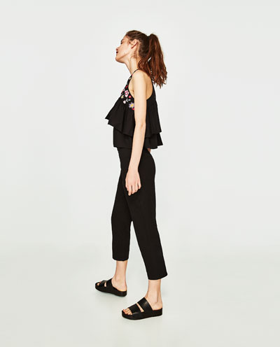 BM71194 SEXY EMBROIDERY TOP BLACK