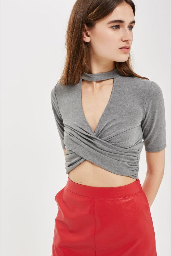 BM71195 SEXY CROP TOP GREY