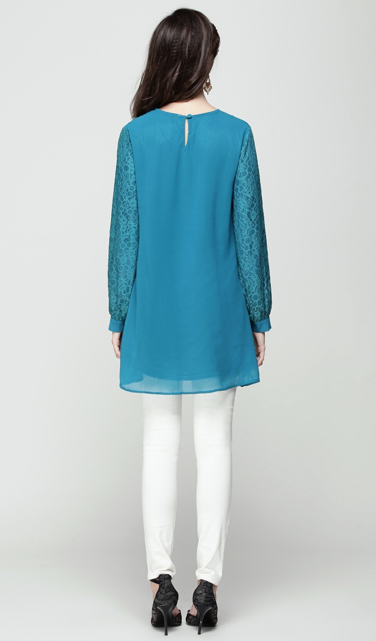 BM71203 WOMEN'S BLOUSE TURQUOISE