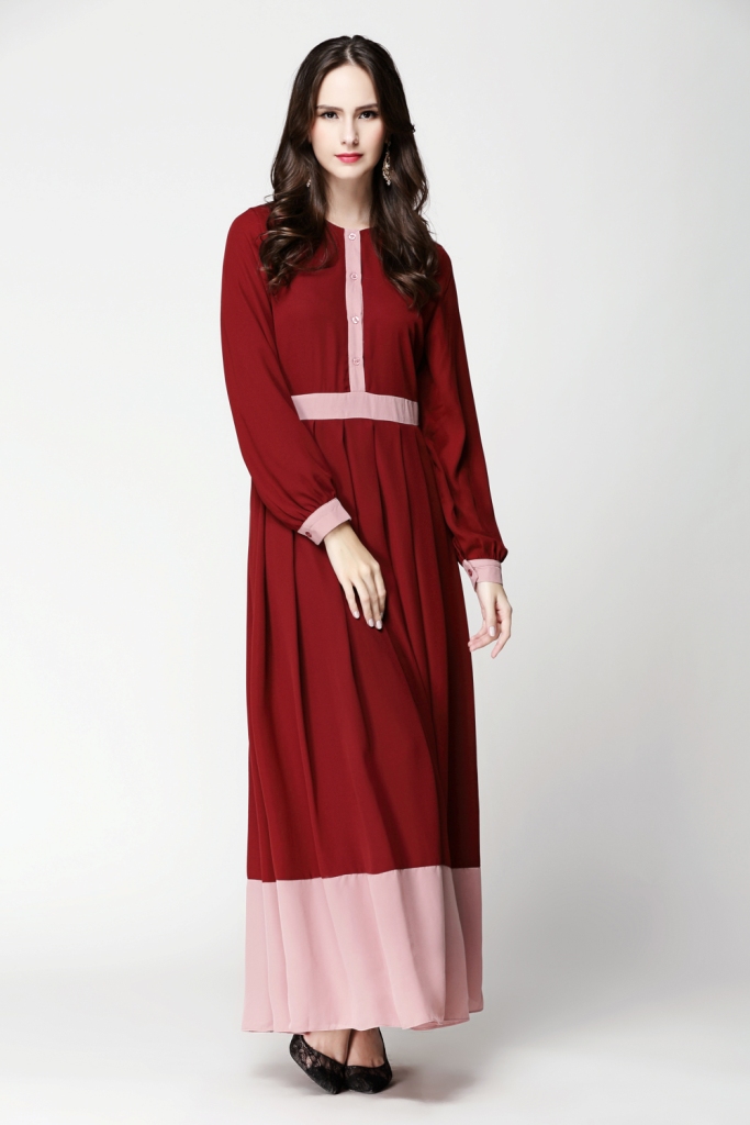 BM71212 WOMEN'S JUBAH MAROON