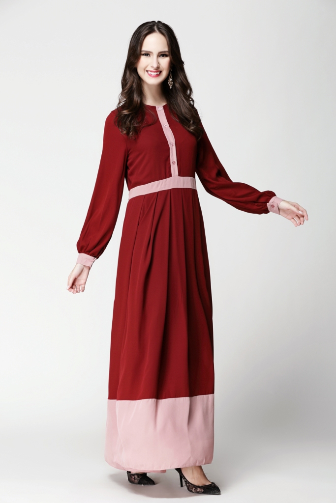 BM71212 WOMEN'S JUBAH MAROON