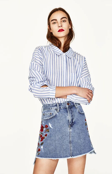 BM71217 CASUAL DENIM SKIRT AS PICTURE