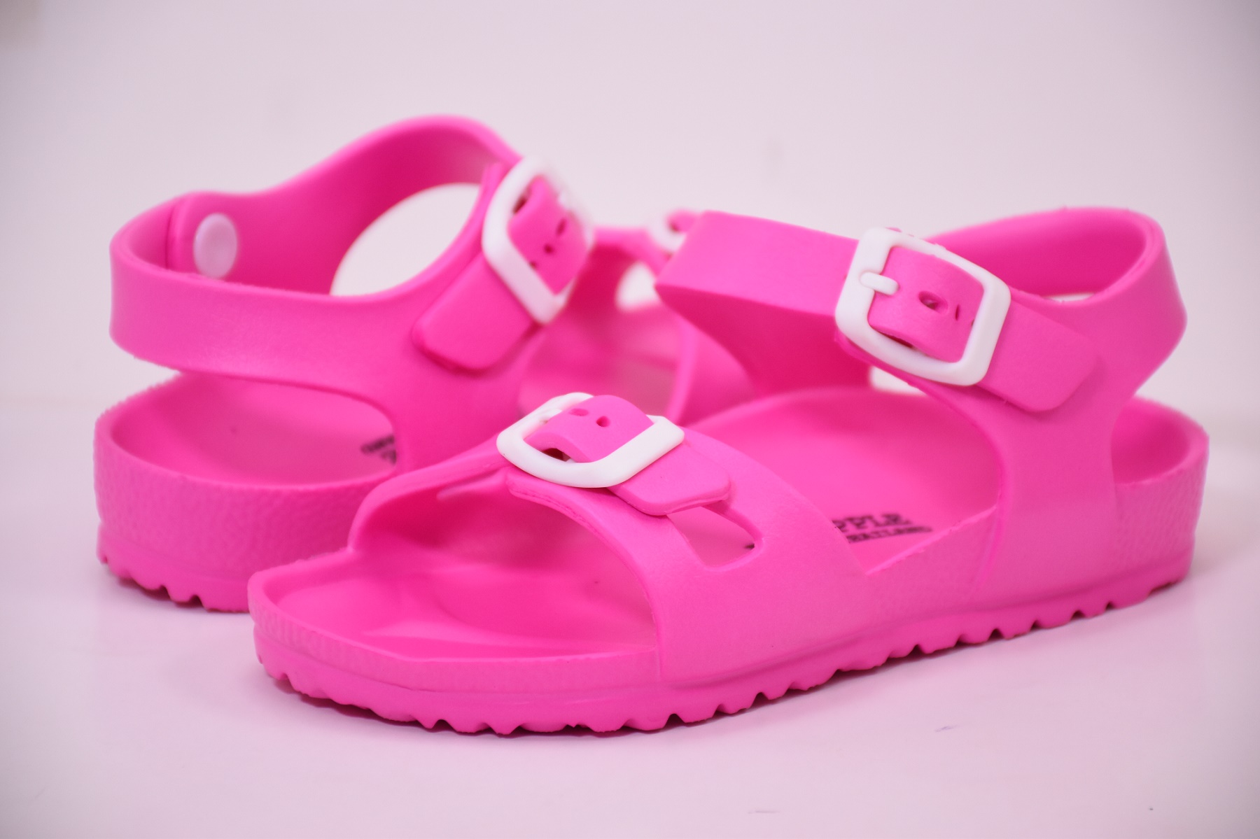 (PINK)Unisex Thailand Red Apple Double Straps Kids Sandals Shoes BG2566