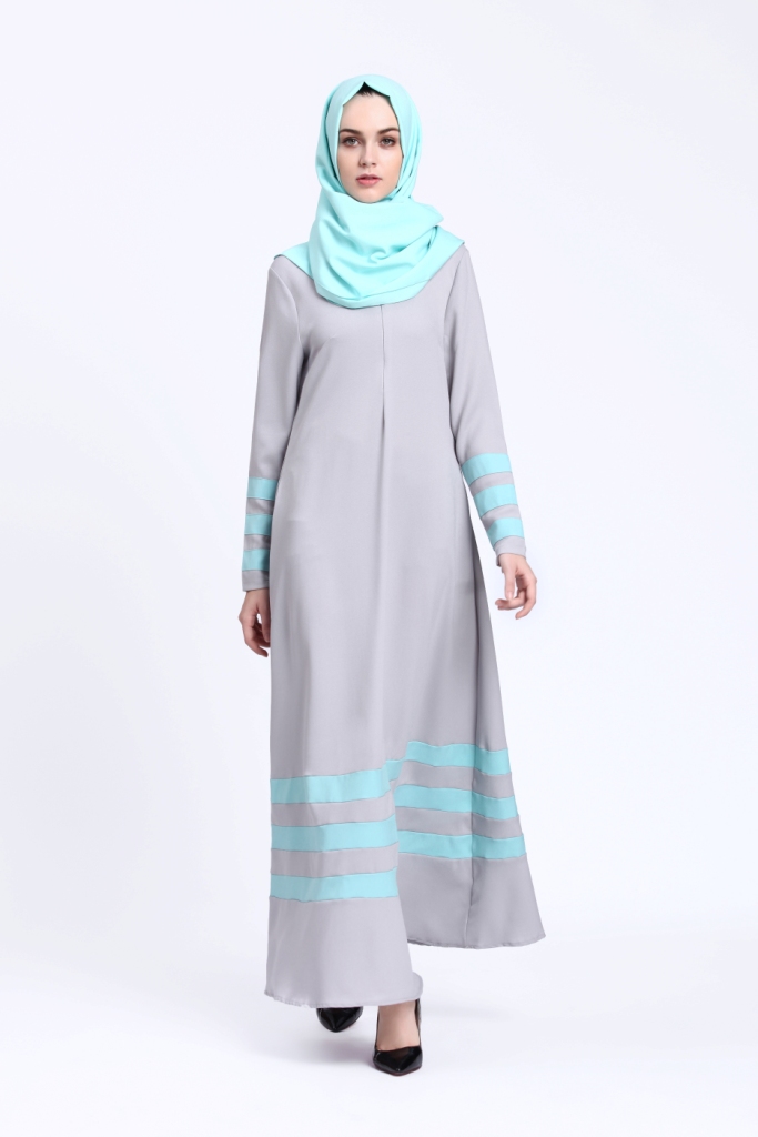 BM71224 MUSLIMAH JUBAH LIGHT GREY