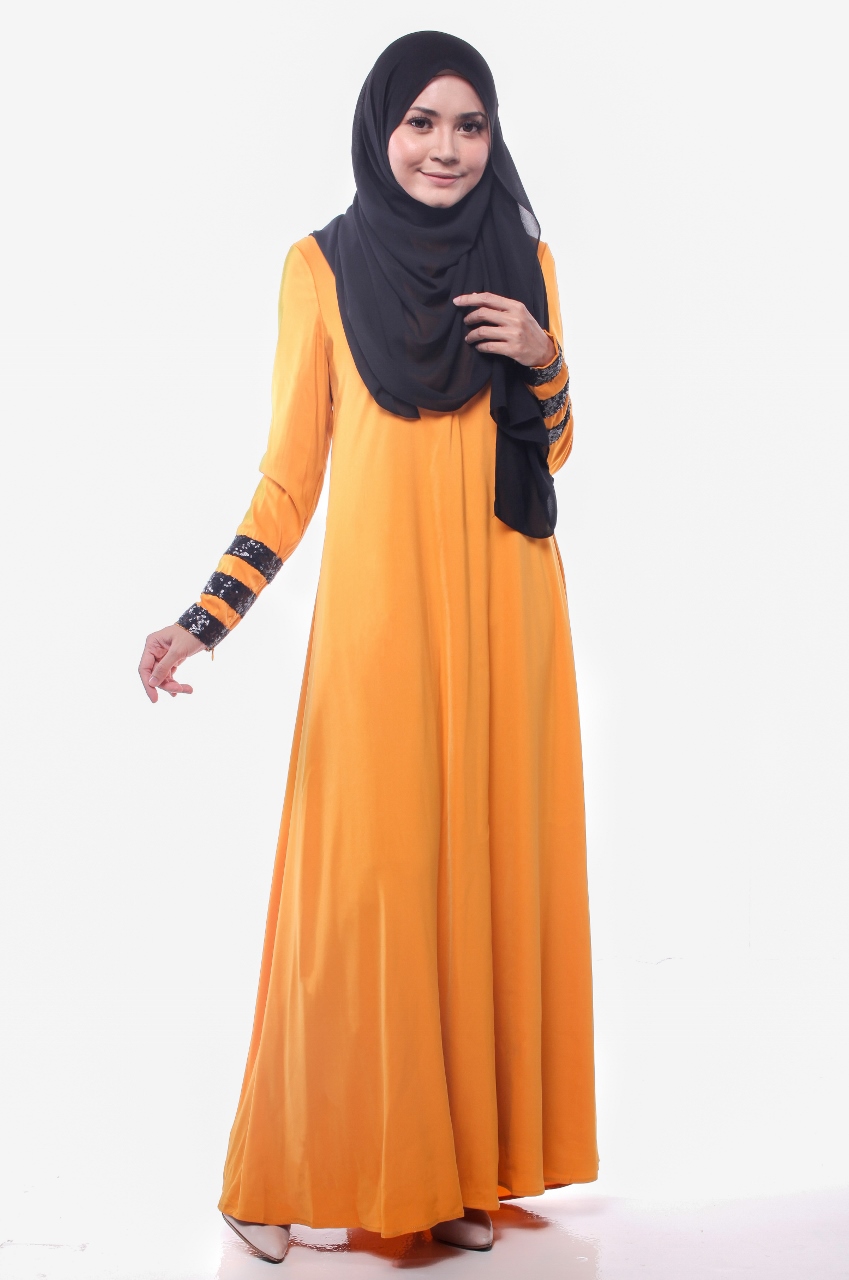 BM71224 MUSLIMAH JUBAH MUSTARD